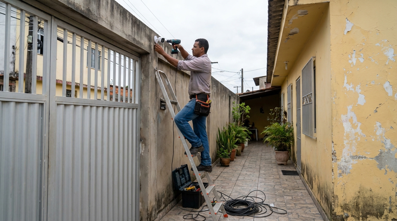 Passagem de cabeamento em Bragança Paulista‑SP